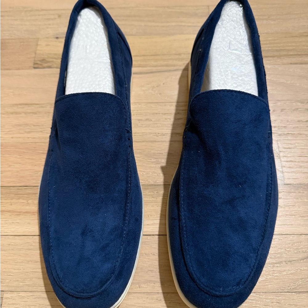 Old Money Men's Navy Suede Loafers